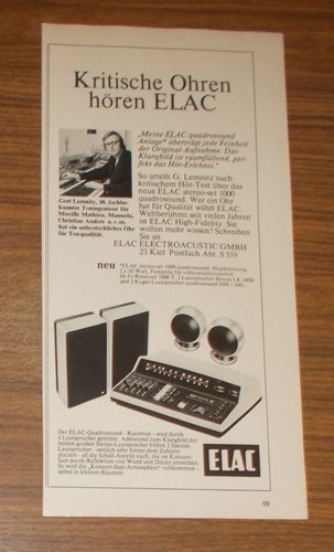 Seltene werbung vintage elac - werbung,