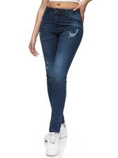Damen Destroyed Mid Waist Skinny-Fit Stretch Denim Jeans RJ-1003
