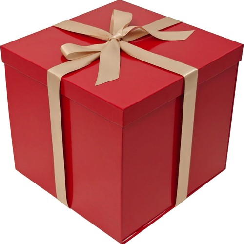 Geschenkbox rot 22x22x20 5cm - geschenkbox, 22x22x20,5cm