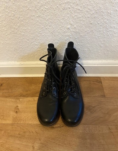 Leder stiefeletten schwarze - leder,