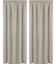 2x Vorhang Blickdicht Gardinen 140x245cm mit Kräuselband Universalband Grau