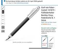 Graf Von Faber Castell Bentley Füller B Feder