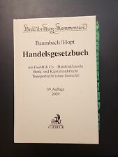 Handelsgesetzbuch Baumbach/Hopt 39. Auflage 2020 HGB Kommentar 