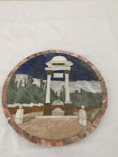 Antike handgearbeitete Mosaik Tisch Platte Untersetzer LAPISLAZULI mit Intarsien