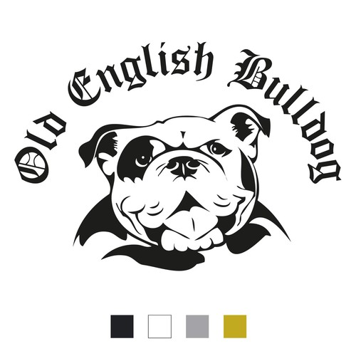 Old english bulldog aufkleber - old,