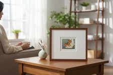 Jutta Votteler Farbradierung gerahmt Hund Originalgrafik 101/150