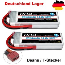 2X HRB 14,8V 4S 6000mAh Deans T LiPo Batterie für RC Flugzeug Drohne Auto Akku