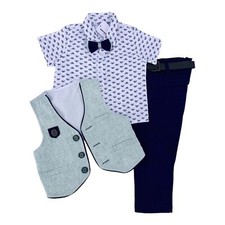 Jungen Anzug-Set festlich mit Weste & Fliege, Gr. 86, 92, 98, 104, 110