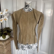 Lederjacke Beige Gr XS Designer Unikat Meister Arbeit Designer Echtleder