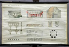 Schulwandkarte Rollbild Poster Lehrtafel Römische Architektur Baustile 