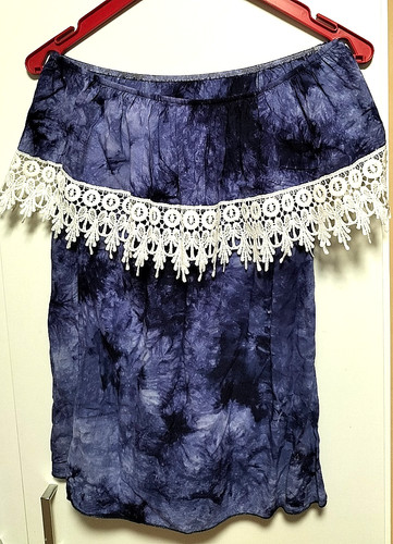 Damen tunika blau batik - damen,