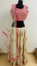 Indische Kleid Lehenga Choli Schal Rock Bluse Bollywood Dress Gr.38 -40