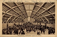 Ak Magdeburg in Sachsen Anhalt, Hallenbau Land und Stadt, Besucher - 4544576