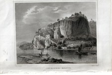 Isteiner Klotz 1857 (Höfle/Riegel) Stahlstich Südbaden Ansicht 19. Jahrhundert 