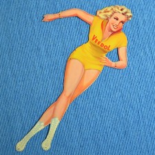Veedol Pin Up,  "Die große Sommerschlittschuhläuferin" ca. 44 x 23 cm 