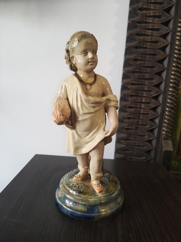 Alte keramik figur junge - keramik,