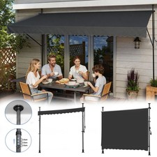 Klemmmarkise Markisen Balkonmarkise mit Gelenkarmmarkise Dunkelgrau 200cm-400cm