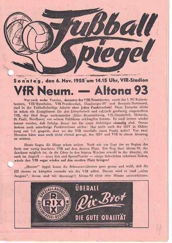 Fussball programmheft 56 - , 55/56