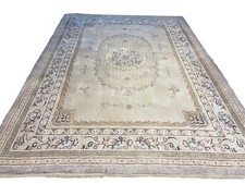 Exklusiver Peking AntikSchmück  Stück Handgeknüpft Reine Seide 340/240 Beigegrau