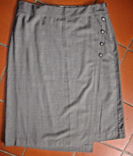 POETRY Midi Wickelrock asymmetrisch schiefergrau Wolle UK 20, US 16, DE 46, F 48