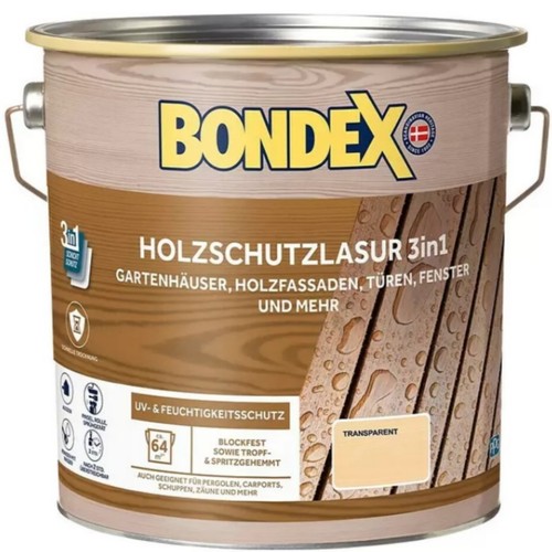 Bondex holzschutzlasur 3in1 - 3in1, 4l