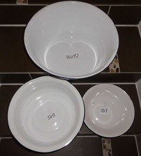 3 alte Emaille Schüssel DDR runde Emailwanne Pflanztopf 70/80er  Küche Deko Shab