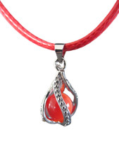 Roter Katzenauge Anhänger Kugel, Gefangene Kugel und passender Kordel.