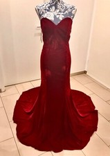 Abendkleid Samt Dunkelrot Mermaid Hochzeit Grösse 40/42 Neu mit Ettikett