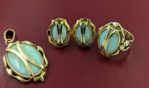 Opal schmuck set anhänger - set,