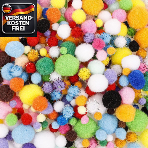 Mini pom poms bastelset 1000 - poms,