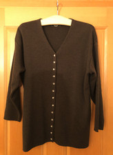 KURT KÖLLN Damen Strickjacke Gr 40/42  braun Knopfleiste