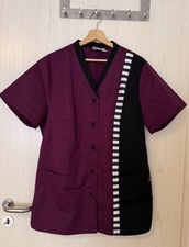 Beauty Kasack Damen V-Ausschnitt pflaume/schwarz Gr.: 48 CLINIC & JOB DRESS 