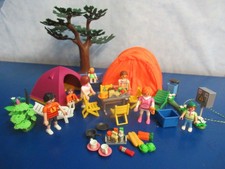 Familie Kinder Eiche  2x Zelt Camping viel Figuren Zubehör Urlaub Playmobil 8598