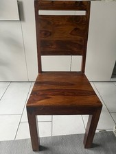 Einzelstuhl Massivholz Esszimmerstuhl Echtholz dunkel Sheesham sehr guter Zustan