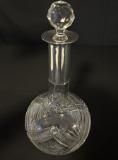 Feine Glas Karaffe mit 800 Silber Montur 