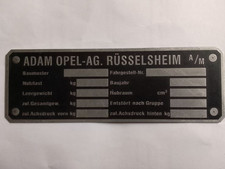 Typenschild Adam Opel AG Rüsselsheim Wehrmacht Blitz Kapitän Kadett Admiral S66 