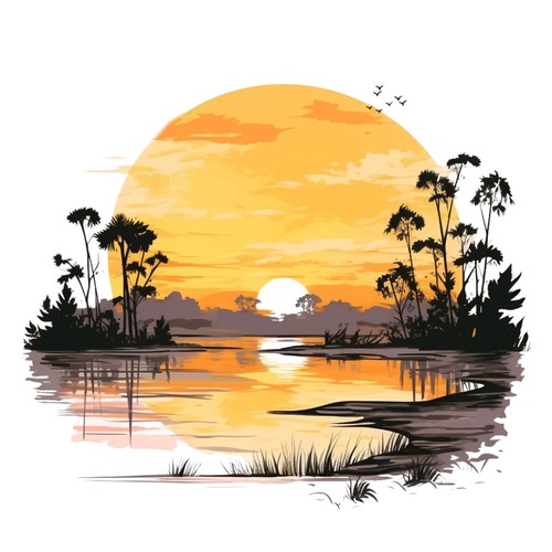Sticker sonnenuntergang see - sticker,