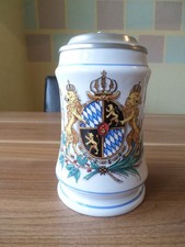 Krug Zinndeckel Steingut