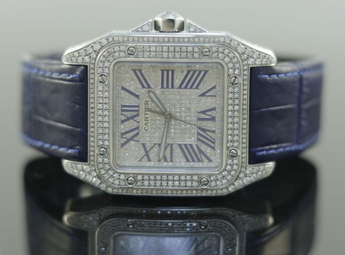 Cartier santos 100 iced out - 100, xl