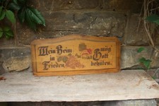 antiker Haussegen Spruchbild / Mein Heim in Frieden mög Gott behüten /Jugendstil