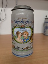 Jubiläumskrug 200 Jahre Oktoberfest München m. Zinndeckel Maßkrug mit Zertifikat