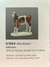 Porzellanfigur Kälbchen Schwarzburger Werkstätten Etha Richter Dresden 1914 DWB
