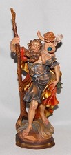 Farbige Holzfigur, Heiliger