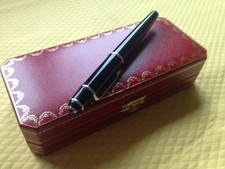 Diabolo de Cartier Füllfederhalter mit 750/18 Karat Weißgoldfeder +Box