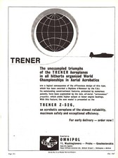 3w23019/ Alte Reklame aus 1967 – ZLIN Z-526 Trener – Exported by OMNIPOL