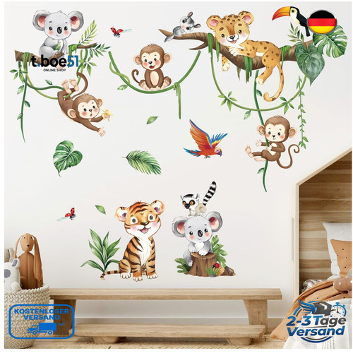 Decalmile wandtattoo dschungel - wandtattoo,