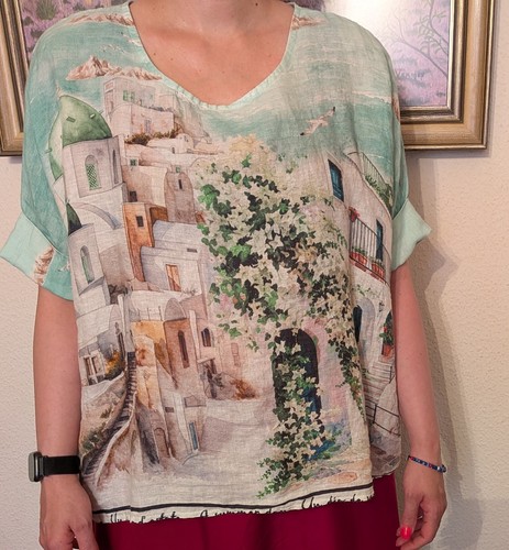 Puro lino leinen tunika - lino, tunika-bluse