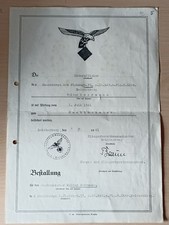 Bestallungs Urkunde des