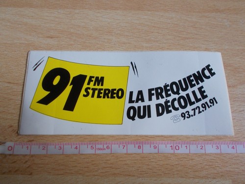 Radio aufkleber die - 91, fm
