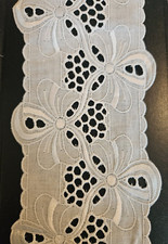 Tischband 10cm Tischläufer Deko Tischdeko Besatz Borte weiß, Meterware